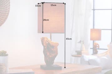 Tafellamp HYPNOTIC 45cm driftwood bruin - 19479, Ophalen of Verzenden, Nieuw