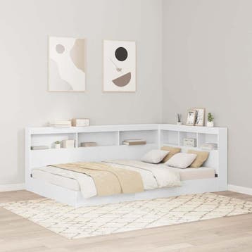 vidaXL Opberghoofdbord Wit Bewerkt hout, Huis en Inrichting, Verzenden, Nieuw, Wit, Hout
