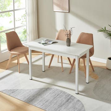 Eettafel Den Haag 120x60x75 cm wit [en.casa], Verzenden, Nieuw