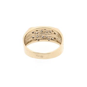 Roségouden ring met zirconia, Sieraden, Tassen en Uiterlijk, Ringen, Gebruikt, Overige kleuren, 19 tot 20, Ophalen of Verzenden