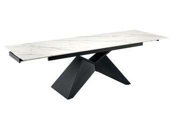 Eettafel DIAMOND 180-260cm uitschuifbaar keramiek mat wit, Ophalen of Verzenden, Nieuw