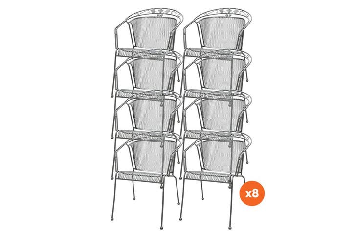 Set van 4 - Elegance strekmetaal stapelbare tuinstoel -, Tuin en Terras, Tuinsets en Loungesets, Nieuw, Overige materialen, Verzenden