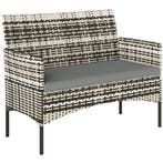 2-zits Rattan Tuinbank PE-Rattan Outdoor Terrasbank Met Kuss, Verzenden, Nieuw