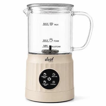 Melkopschuimer Glas - PFAS-vrij - 4-in-1 Melkschuimer Creme, Verzenden, Zo goed als nieuw