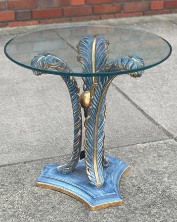 Chelini - Bijzettafel - Glas, Hout - Italiaanse bijzettafel