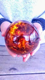Baltic Amber Sphere - Barnsteen - 93 mm - 93 mm (Zonder
