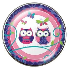 Fako Bijoux - Click Button - Glas - Uiltjes - Roze/Paars, Verzenden, Nieuw