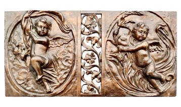 Fonderia Napoletana - sculptuur, Coppia di Puttini - 23.5 cm
