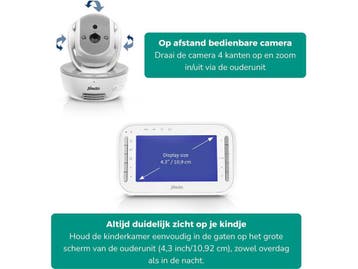 Alecto DVM200MGS - Babyfoon met Camera - Op afstand, Kinderen en Baby's, Babyfoons, Verzenden, Zo goed als nieuw