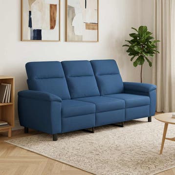 vidaXL Bank Blauw 214 x 90 x 95 cm Stof, Verzenden, Nieuw, Stof, 200 tot 250 cm