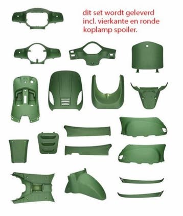 Kappenset Mat Groen RSO Sense/Vx50 (S)/Riva (S)/Vespa-look, Fietsen en Brommers, Verzenden, Nieuw, Overige merken