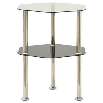 vidaXL Bijzettafel 2-laags 38x38x50 cm gehard glas, Verzenden, Nieuw, Glas, 45 tot 60 cm