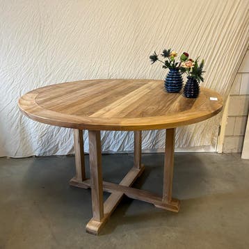 Teakhouten Tuintafel - rond of rechthoekig - TTM Wonen, Ophalen of Verzenden, Nieuw, Rond, Teakhout
