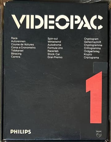 Philips Videopac 1 - Race / Spin-Out / Cryptogram [Cardboard, Verzenden
