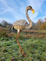 Beeld, Lifelike Crane bird - 135 cm - IJzer, Antiek en Kunst, Curiosa en Brocante