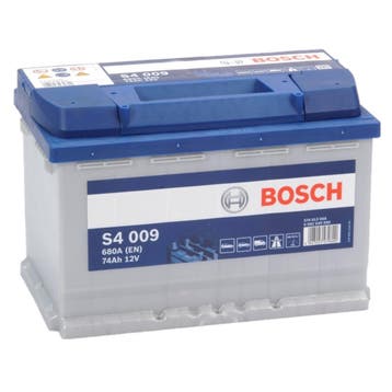 Bosch Auto accu 12 volt 74 ah Type S4009 + links, Ophalen of Verzenden, Nieuw