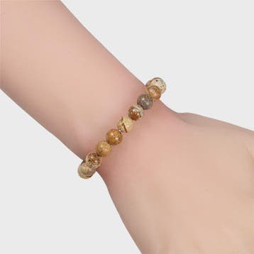 Elastische Charm Armband met Natuursteen Kralen: Lavasteen &, Verzenden, Nieuw