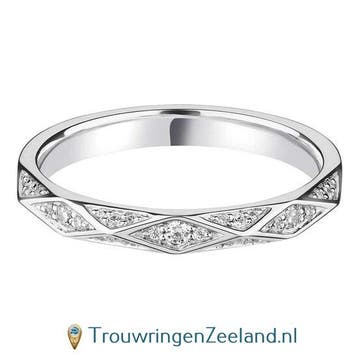 Aanschuifring in 9/18 karaat witgoud of platina 950 Vlakk..., Verzenden, Nieuw