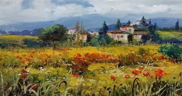 Mario Smeraglia (1950) - Paesaggio toscano, Antiek en Kunst