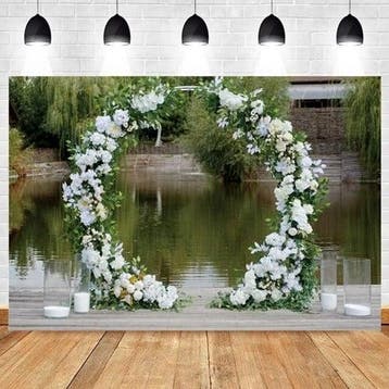 Backdrop Flowerwall polyester 300x200 cm, Ophalen of Verzenden, Nieuw