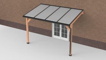 Douglas Terrasoverkapping Zwart Polycarbonaat Opaal, Nieuw