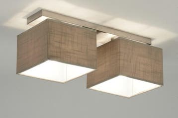 Rietveld Plafondlampen - Taupe - Stof, Huis en Inrichting, Verzenden, Nieuw