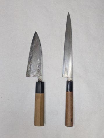 Keukenmes - Staal, Hout - Japan - Linkshandige Wa Deba en