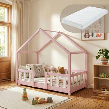 Kinderbed Treviolo met uitvalbeveiliging en matras 70x140 ro, Verzenden, Nieuw