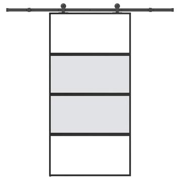 vidaXL Schuifdeur met beslag 102,5x205 cm gehard glas en, Doe-het-zelf en Verbouw, Deuren en Horren, Verzenden, Nieuw