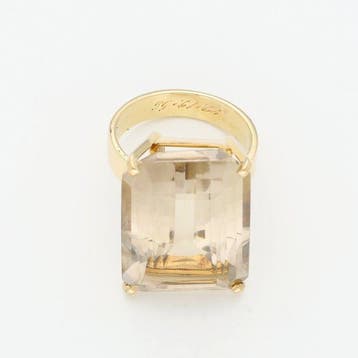 Ring - 18 karaat Geel goud Citrien, Sieraden, Tassen en Uiterlijk, Ringen, Nieuw