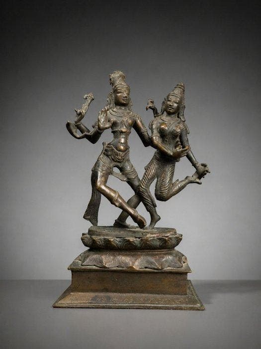 Uma-Maheshvara - Brons - eerste helft van de twintigste eeuw, Antiek en Kunst, Kunst | Niet-Westerse kunst