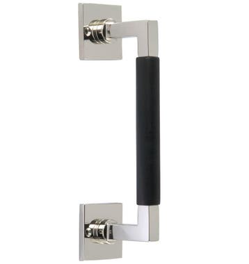 Deurgreep Bauhaus ebben vierkant rozet 300 mm glans nikkel, Verzenden, Nieuw