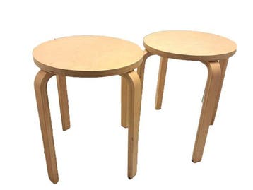 IKEA - Kruk (2) - Frosta - Hout - vintage