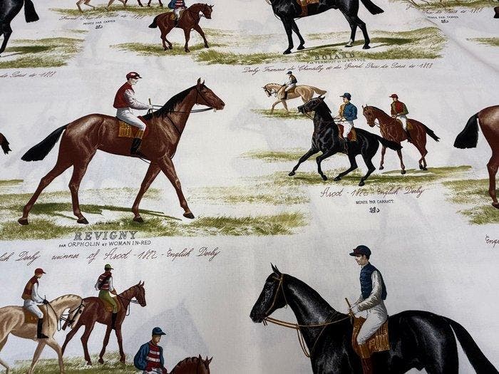 Ridders van Eer – Ruiterlijk Elegance op Meubelstof -, Antiek en Kunst, Antiek | Kleden en Textiel