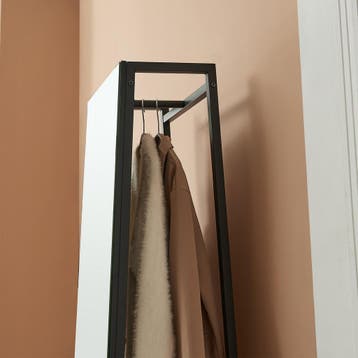 Garderobespiegel Klilbojle met kledingrek 160x40x35 cm zwart, Huis en Inrichting, Verzenden, Nieuw