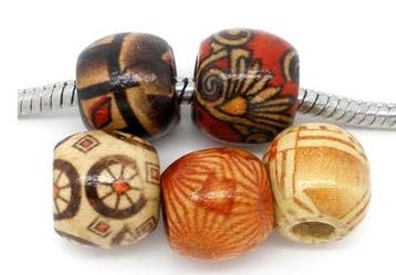 20 x Afrikaanse houten kralen bewerkt 16 x 17 mm – groot.., Ophalen of Verzenden, Nieuw, Kraal
