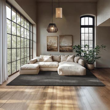 Kortpolig vloerkleed Soft Zone - 200 x 290 cm, antraciet, Verzenden, Nieuw