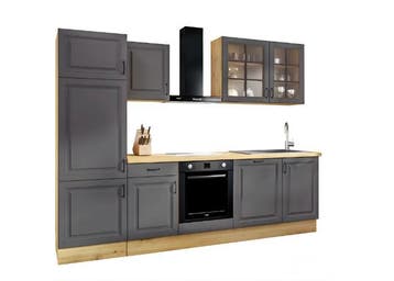 Keukenblok graphit &amp; naturel  B/H/D  280 x 219x60 cm, Nieuw, Wit, Overige materialen, Enkelwandige keuken
