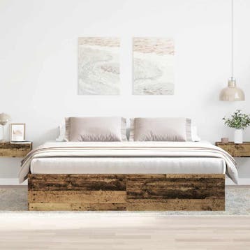 vidaXL Bedframe zonder matras 200x200 cm bewerkt hout oud, Bruin, Verzenden, Overige maten, 200 cm