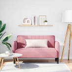 vidaXL Loveseat bank 109 cm fluweel roze, Verzenden, Nieuw, Stof