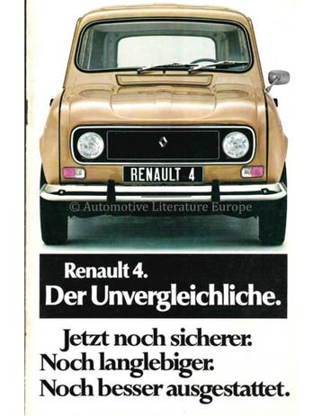 1977 RENAULT 4 BROCHURE DUITS, Nieuw, Renault, Author
