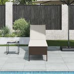 vidaXL Ligstoel met kussen bruin 55x200x44cm polyrotan, Tuin en Terras, Ligbedden, Verzenden, Nieuw