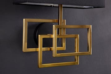 Wandlamp LEONOR goud met zwarte kap - 41675, Huis en Inrichting, Lampen | Wandlampen, Ophalen of Verzenden, Nieuw