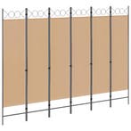 vidaXL 6-Panelen Kamerscherm Beige 240 x 180 cm Stof, Verzenden, Nieuw
