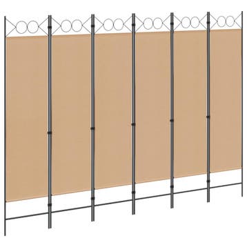 vidaXL 6-Panelen Kamerscherm Beige 240 x 180 cm Stof, Verzenden, Nieuw