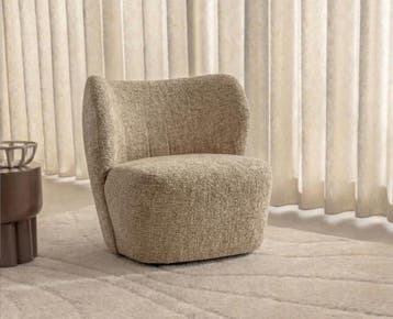Fauteuil Riley - Beige - Japandi - 75x82x80 cm, Ophalen of Verzenden, Nieuw