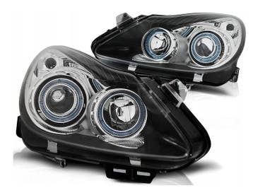 Koplampen Opel Corsa D 06-10 Angel Eyes Zwart, Ophalen of Verzenden, Nieuw