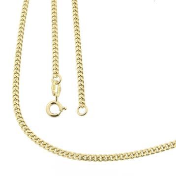 Gouden gourmetschakel ketting, Ophalen of Verzenden, Gebruikt, Overige kleuren, Goud