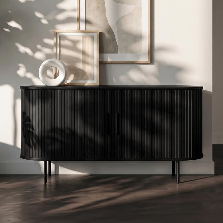 *WOONWINKEL* Houten Dressoir Zwart, Huis en Inrichting, Kasten | Dressoirs, Nieuw, Verzenden