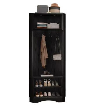 Zwarte Hal Kledingkast met 4 Haken – Modern en 180 cm Hoog, Verzenden, Nieuw